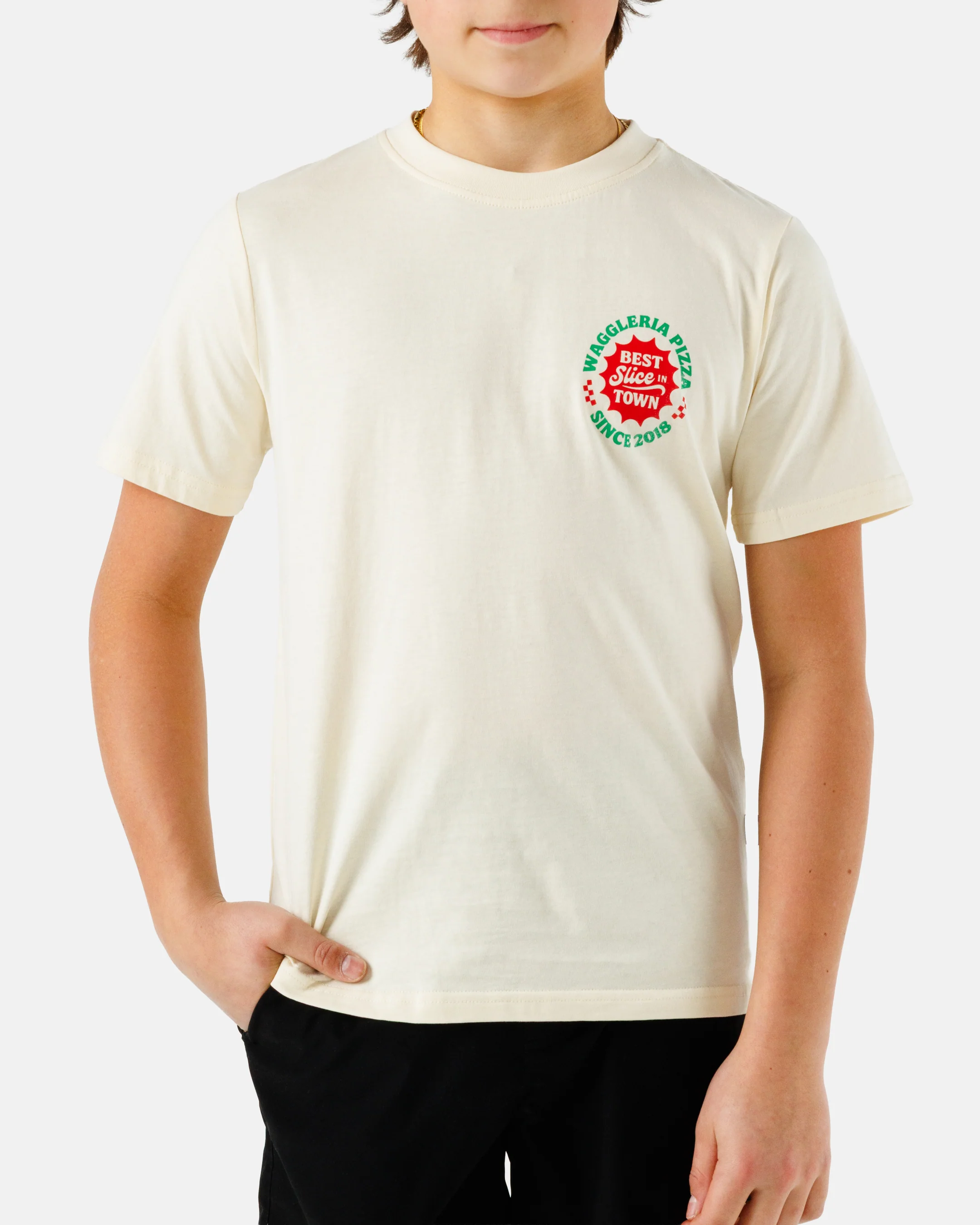 Waggleria Pizza Youth T-Shirt - Image 3