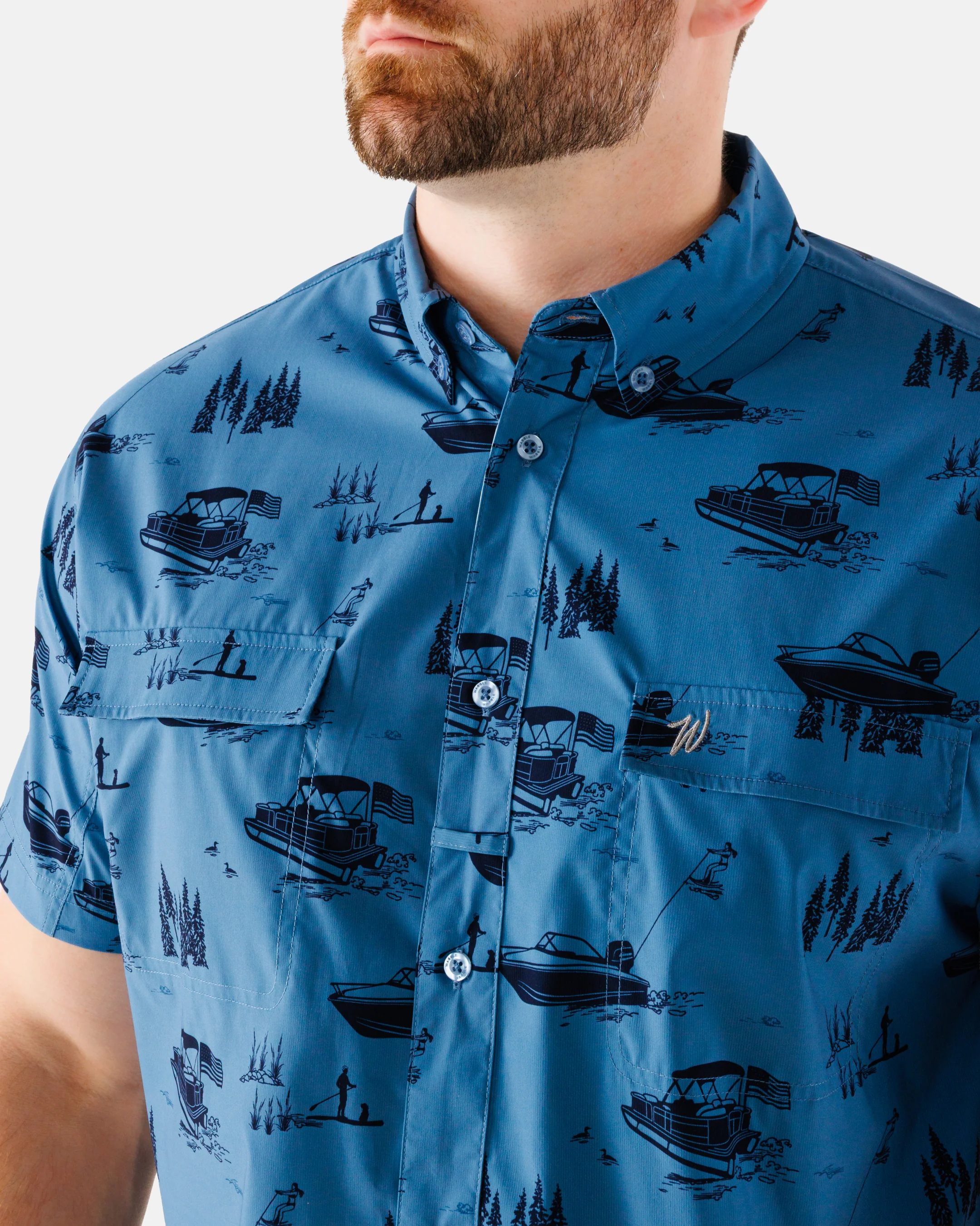 Wake Life Men's Outpost Short-Sleeve Button-Down Shirt - UPF 40+ - Image 5